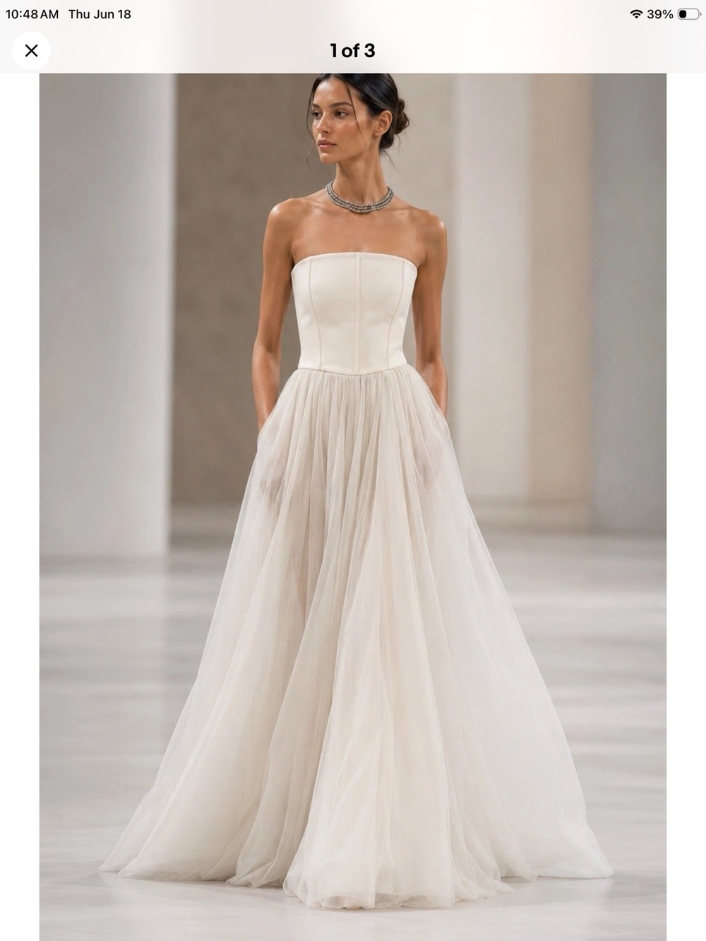 Brunello Cucinelli  Woman Strapless Tulle Ball Gown Maxi Dress Wedding Sz M NWT